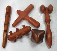 Set 5 Thai Massage Tools Wooden Reflexology Therapy Hand Foot Body Relax