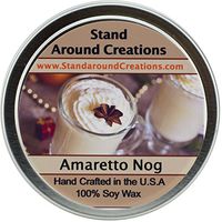 Premium 100% All Natural Soy Wax Aromatherapy Candle - 4 oz Tin Amaretto Nog: A holiday warmer of sweet almond and vanilla.