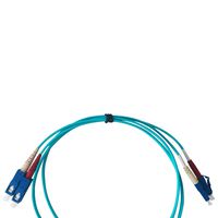 AJW(A.J.WORLD) Fiber Patch Cable(50/125) Multi-Mode Duplex LC to SC (3 Meter, Aqua OM3)