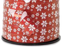 Snowflakes Curling Ribbon 3/8"x250 yds 100% Polypropylene (8 Rolls) - WRAPS-13360