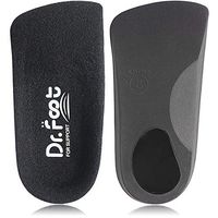 Dr. Foot's 3/4 Length Orthotic Inserts, Self-Adhesive Half Shoe Insoles for Flat Feet, Plantar Fasciitis, Fallen Arches, Over-Pronation, Heel Spurs, Feet Fatigue (M - Women's 9-10.5 | Men's 7.5-9)