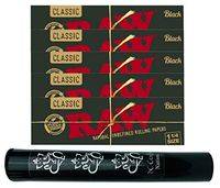 Herb Airtight Tube Pocket Protector with Raw Black Natural Rolling Papers 5 Count DC Crafts Nation-Ganesha