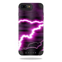 MightySkins Protective Vinyl Skin Decal Compatible with Mophie Juice Pack Air iPhone 7 Plus Plus wrap Cover Sticker Skins Purple Lightning
