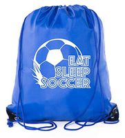 Soccer Party Favors | Soccer Drawstring Backpacks for Birthday Parties, Team events, and much more! - 10PK Royal CA2500SOCCER S3