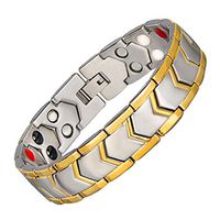 Fenglig Magnetic Bracelet Pain Relief for Arthritis and Carpal Tunnel Health Care Gift for Men and Womens Wristband Adjustable with Remove Tool,Gold