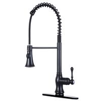 Oil Rubbed Bronze Kitchen Faucet with Pull Down Sprayer Antique Spring Single Handle Bronze Faucets for Kitchen Sinks With Deck Plate