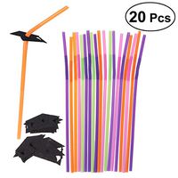 OULII 20pcs Graduation Cap Flexible Bendable Plastic Straws Decorative Cocktail Drinking Straws for Graduation Party Decoration Supplies (Assorted Color)