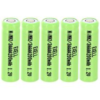 5x Exell 2/3AAAA NiMH 200mAh 1.2V Flat top Rechargeable Battery