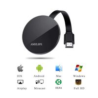 AMZLIFE Wireless Display Dongle WiFi Portable Display Receiver 1080P Mini Receiver Sharing HD Video HDMI Miracast Dongle Compatible with iOS iPhone iPad/Mac/Android Smartphones/Windows/TV/Laptop