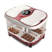 HIXGB Electric Foot Massagers,Automatic Household Vibration Shiatsu Spa Roller Massage Machine,Double People Foot Spa and Foot Bath with Infrared Heat and Magnetic Therapy for Foot Care,Red