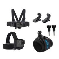 TELESIN Travel Starter Kit Chest Strap Mount Harness + Head Strap Band + 360 Wrist Strap Controller J Hook Accessories Bundle for GoPro Hero 7 Hero 2018 Hero 6 Hero 5 Black Hero 4/3+ Hero Session 4/5
