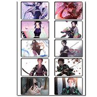 WerNerk 10PCS/Set Anime Demon Slayer Kimetsu no Yaiba Crystal Cards Stickers Photocard LOMO Cards Cosplay Manga Stickers Gift for Kids Teens Adults Anime Fans(H28)