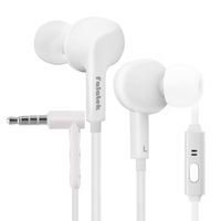 Noise Isolating and High Definition in Ear Canal, FALATEK Thalia Headphones Earbuds with Powerful Bass. Tangle Free for iPhone, iPod, iPad, MP3 Players, Samsung, LG with Mic (White)