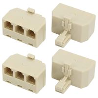 Three Way Telephone Splitters, Uvital Female 1 Male to 3 Female Converter Cable RJ11 6P4C Telephone Adaptor and Separator for Landline(Yellow,4 Pack)