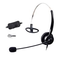 Comdio CH101VA4 Corded Call Center Hands-free Headset Headphone Mircrophone Noice Cancelling + Volume Mute Contol for Avaya Nt Yealink Ge Emerson Viop POE Nec Mitel Office Desktop Ip Telephone Phone