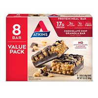 Atkins Protein-Rich Meal Bar, Chocolate Chip Granola, Keto Friendly, 8 Count