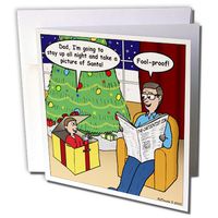 3dRose A Young Boys Efforts to See Santa on Christmas Eve - Greeting Cards, 6 x 6", Set of 6 (gc_3913_1)