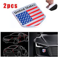 CHAMPLED 2pcs US USA America Flag Sticker Emblem Auto Car 3D Metal Logo Badge Decal Universal For HONDA INFINITI KIA HYNDAI DACIA DAEWOO