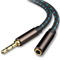 3.5mm Headphone Extension Cable, JewMod 3.5mm Male to Female Extension Stereo Audio Extension Cable Adapter Gold Plated Compatible for Phones, Headphones, Speakers, Tablets and More-(10FT)