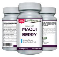 Maqui Berry Supplement – Potent Superfood High in Antioxidants for Boosting Immune System Health and Extra Energy – 60 Capsules (150mg) – by Green Organics
