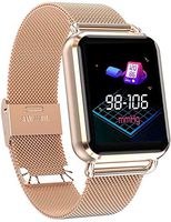Smart Watch for Android and iOS IP67 Waterproof,Fitness Tracker Watch with Pedometer Heart Rate Blood Oxygen Pressure Pedometer Monitor Sleep Tracker,Smartwatch (Steel-Gold)