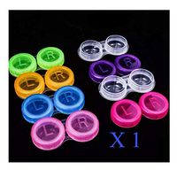 1 X Set of Plastic Contact Lens Storage Soaking Cases L + R Marked