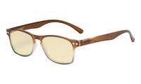 Eyekepper Computer Reading Glasses Blue Light Blocking-Stylish Readers Women Yellow Tinted,Brown +2.50