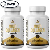 Multi Collagen Capsules: Fortified with Biotin, Hyaluronic Acid, MSM, Glucosamine, Organic Turmeric, Ashwagandha + Absorption Enhancer | Types I, II, III, V & X (2 Pack)