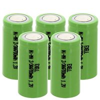 5x Exell 1.2-Volt Nickel-Metal Hydride Rechargeable Flat-Top Battery, 2/3 AA, 700 mAh, Battery Replacement for Electric Razor, Toothbrush, and More