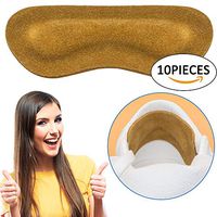 Leather Heel Grips Heel Liners Heel Shoe Inserts Unisex Abrasion & Blister Resistant Adhesive Heel Liners 10-Pieces (Brown)