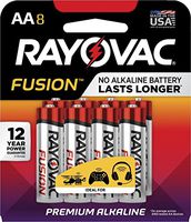 Rayovac Fusion Advanced Alkaline Batteries, AA, 8/Pack (RAY8158TFUSK)
