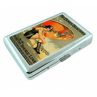 Perfection In Style Metal Silver Cigarette Case Vintage Beach Design 012