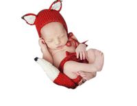 Vedory Baby Photography Props Girl Boy Photo Shoot Outfits Newborn Crochet Costume Infant Knitted Fox Hat Pants Photography Shoot, Multicolor, 0-3 Months