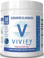 Vivify All-Day Energy Powder, Top-Rated Pre-Workout Energizer for Women and Men, BCAA's, Vitamins, Amino Acids. Blue Raspberry. 30 Servings.