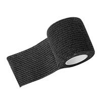 2 in Wide Nonwoven Self Adhesive Elastic Bandage Wrap Cohesive Tape for Tattoo Machine Grip Tube, Sport Binding Joints Support - Black