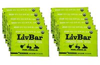 LivBar - Lemongrass Cherry Matcha Organic Superfood Bar - USDA Certified - Non-GMO - Gluten, Peanut, Soy, and Dairy Free Protein Snack Bars with Compostable Wrapper - 12 Pack