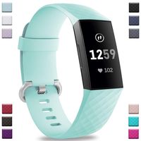 Hamile Bands Compatible with Fitbit Charge 3, Waterproof Replacement Watch Strap Fitness Sport Band Wristband for Fitbit Charge 3 Charge 3 & Charge 3 SE, for Women Men, Large, Mint Green