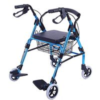 Yadianna Cozy with Foot Pedal Walker for The Elderly Shopping Cart Travel Trolley Can Sit Folding Wheeled Walker Non-Slip Walking Stick with Hospital