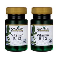 Swanson Vitamin B-12 500 mcg 30 Capsules (2 Pack)