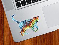 Yadda-Yadda Design Co. Rainbow Tie Dye Cat Walking - D2 - Vinyl Trackpad Tablet iPad Phone Decal Sticker - Copyright 2015 YYDC (Size Variations Available) (Small, 3.5" w x 3" h)