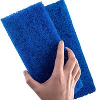 Medium Duty XL Blue Scouring Pad 2 Pack. 10 x 4.5in Large Multipurpose Nylon Scrubbing Sponges. Clean Kitchens, Bathrooms, Counters and Floors to Erase Grime and Make Surfaces Sparkle