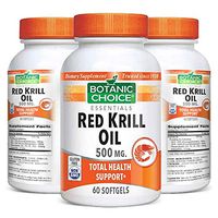 Botanic Choice Red Krill Oil - Adult Daily Supplement - Delivers Beneficial Fatty Acids Supporting Cardiovascular Joint and Brain Function Fights Signs of Aging Promotes Healthy Skin and Vision