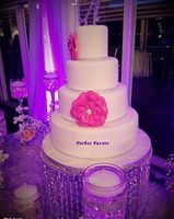 14" Acrylic Crystal Crystal Cake Stand with Hanging Crystals LED for Wedding, Birthday, Anniversary or Special Occasion