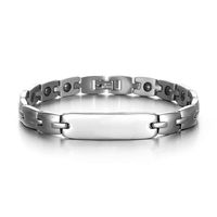 XYQC Anti-Static Bracelet, Magnetic Bracelets, Silver Titanium Steel Magnetic Therapy Health Care Magnets Wristband with Free Removal Tool