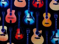 'NUGGLEBUDDY NEW! Microwavable Moist Heat & Aromatherapy Organic Rice Pack. Black Accoustic Guitar Fabric! UNSCENTED! ADORABLE!