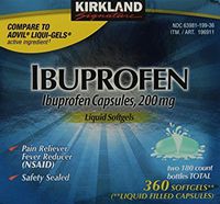 Kirkland Ibuprofen Liquid Gels 180 Capsules - Twin Pack