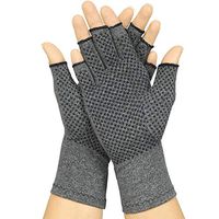 iZiv Arthritis Gloves with Grips - Men Women Textured Fingerless Compression - Open Finger Hand Gloves for Rheumatoid and Osteoarthritis - Arthritic Joint Pain Relief for Computer Typing
