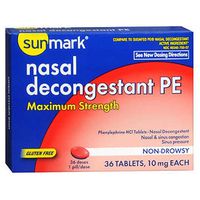 Sunmark Sunmark Nasal Decongestant Pe Maximum Strength, 36 tabs 10 mg