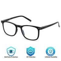 Blue Light Blocking Glasses, Cut UV400 Computer Reading Glasses for Anti Eyestrain, Lightweight Eyeglasses Frame, Sleep Better for Men/Women(0.00,No Magnification) (Black)