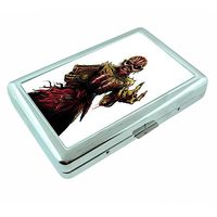 Skeleton Book Em1 Hip Silver Cigarette Case Id Holder Metal Wallet 4" X 2.75" RFID Protection